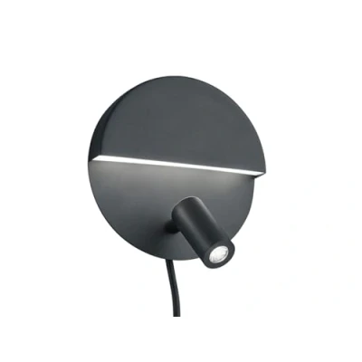 Afbeelding van TRIO Marion Wandlamp met leeslamp 1 lichts D 120 mm Zwart