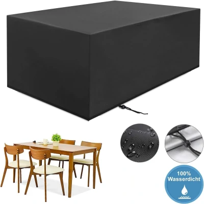 Afbeelding van Afdekking voor tuinmeubelen, waterdicht, stofdicht, tuinmeubelhoes, zware belasting 420D Oxford weefsel, beschermhoes tuintafels, anti uv dekzeil (308 x 138 98 cm, 420D)