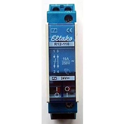 Afbeelding van Eltako schakelrelais 1xm 1xv 24vdc r12 110 24v dc