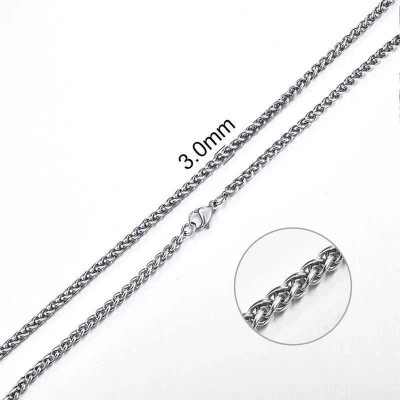 Afbeelding van Ketting vossenstaart staal 60cm 3mm zilverkleurig