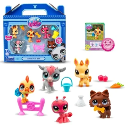 Afbeelding van Littlest Pet Shop, Collector Pack Farm Besties Pack, Mobile Heads, Gen 7 (Mascots #56 tot #60), voor leeftijden vanaf 4 jaar, BF00510 Multi kleuren