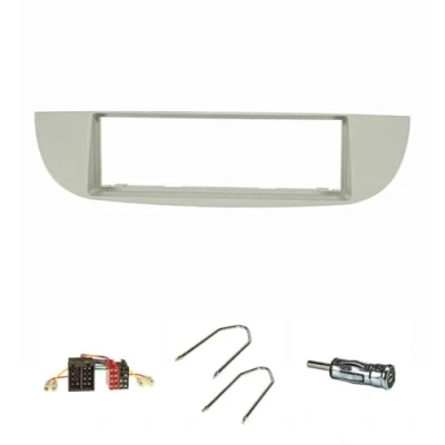 Afbeelding van tomzz Audio 2414 039 Radiopaneel set compatibel met FIAT 500 Bj.2007 2015 beige radio adapter ISO, antenneadapter ISO DIN, ontgrendelingsbeugel