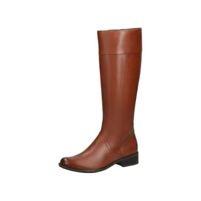 Afbeelding van CAPRICE Elegante dameslaarzen met hak van leer, Cognac Nappa, 42 EU