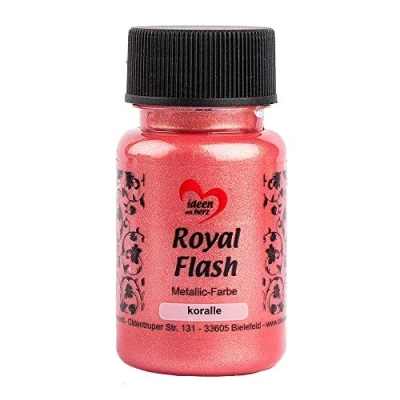Afbeelding van Royal Flash, acrylverf, metallic, met fijnste glitterdeeltjes, 50 ml (koraal)