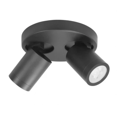 Afbeelding van HighLight badkamer spot Oliver 2L rond IP44 zwart
