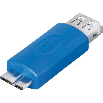 Afbeelding van USB Micro B (m) naar A (v) OTG adapter USB3.0 tot 0,9A / blauw