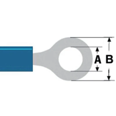 Afbeelding van Kabelschoen Ring (A: 4.3 mm, B: 8.0 100 stuks, Blauw)