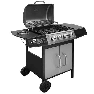 Afbeelding van Gasbarbecue 4+1 kookzone zwart en zilver
