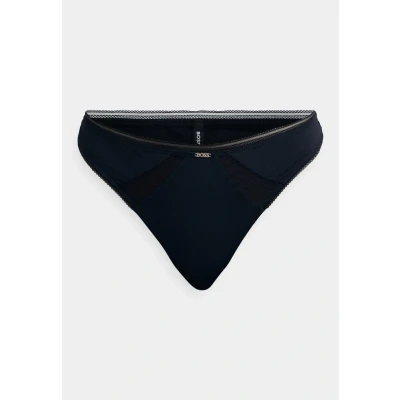 Afbeelding van BOSS dames String met borduring in de kleur Zwart, maat: XS