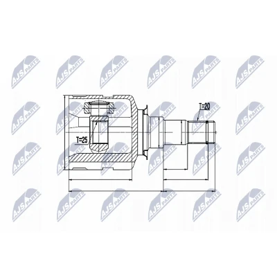Afbeelding van Homokineet reparatie set, aandrijfas NTY NPW TY 013