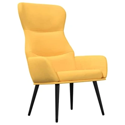 Afbeelding van vidaXL Relaxstoel stof mosterdgeel