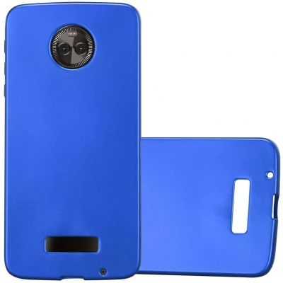 Afbeelding van Cadorabo Hoesje geschikt voor Motorola MOTO Z in METAAL BLAUW Beschermhoes gemaakt van flexibel TPU silicone Case Cover