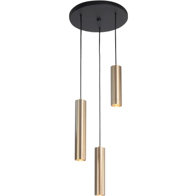 Afbeelding van Highlight Ronde pendel hanglamp Perugia mat goud 3x GU10 H5670.38