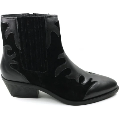 Afbeelding van Maruti Tessy Cowboy/Bikerlaarsjes, Dames, Maat: 37, Black Leer