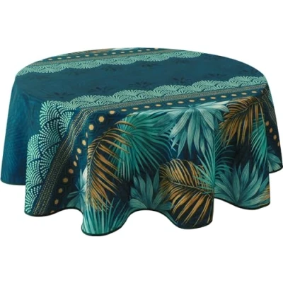 Afbeelding van Le linge de Jules Paraiso Tafelkleed, vuilafstotend, rond, 160 cm