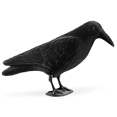 Afbeelding van Navaris Crow Decoy Fake Black for Attracting Crows, Hunting, Scaring Birds, Halloween Decoration Yard, Garden, Deck, Patio