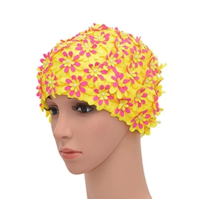 Afbeelding van Medifier Badmuts met bloemenpatroon, retrostijl, voor dames, geel