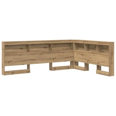 Afbeelding van vidaXL Opberghoofdbord artisanaal eikenkleurig 140 cm Melamine
