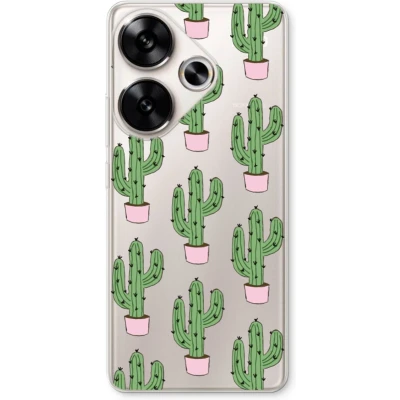 Afbeelding van Case Company® hoesje geschikt voor Xiaomi Poco F6 Cactus Lover Soft Cover Telefoonhoesje Bescherming aan alle Kanten en Schermrand