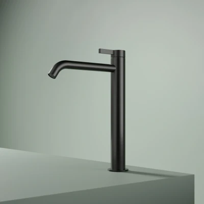 Afbeelding van Hotbath Wastafelmengkraan Hoog zonder waste Geborsteld Zwart PVD AC003HMBP