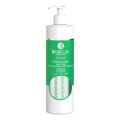 Afbeelding van BasicLab Dermocosmetics Normaliserende reinigingsgel voor vet, acne en gevoelige huid, 300 ml, gel het verwijderen van make up, reinigen onderhouden