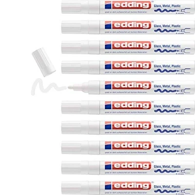 Afbeelding van edding 750 glanslakmarker wit 10ST 2 4 mm / 9 049