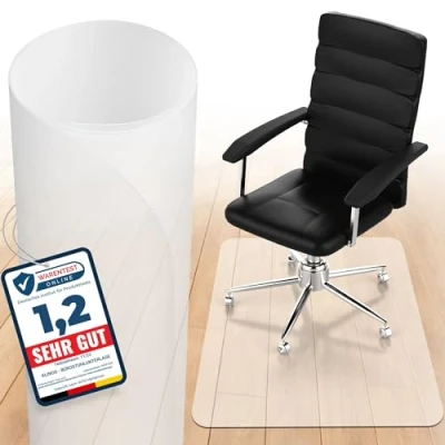 Afbeelding van KLINOO Vloerbeschermingsmat, bureauonderlegger in melkwit, krasbestendig, Made Germany, 120 x cm