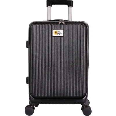 Afbeelding van Biggdesign Moods Up koffer van 20 inch met voorvak, bekerhouder en USB poort, zwart