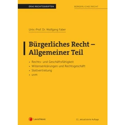 Afbeelding van Bürgerliches Recht Allgemeiner Teil (Skriptum)