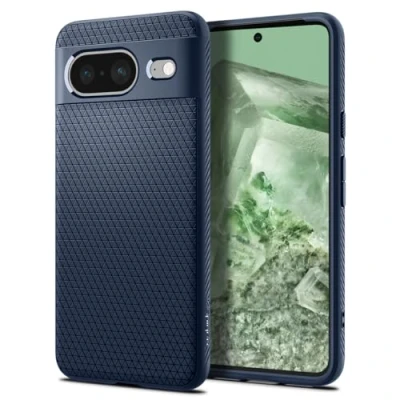 Afbeelding van Google Pixel 8 Hoesje Siliconen en TPU (zacht) Spigen Backcover/Softcase Blauw Telefoonhoesje Shockproof/Valbescherming