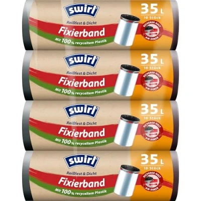 Afbeelding van Swirl Vuilniszakken met bevestigingsband, multipack van 4 x 35 l/10 zakken