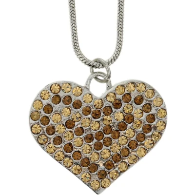 Afbeelding van Behave Korte ketting met hart vormige bruine hanger