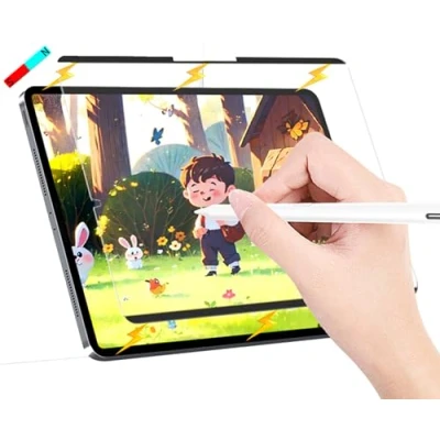 Afbeelding van Thorani Paper Feel Pro (4e gen, magnetisch) voor Apple iPad Air 13&quot; 2024 Matte TPU folie schrijven en tekenen zoals op papier, compatibel met Pencil