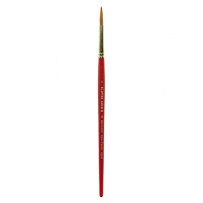 Afbeelding van Winsor &amp; Newton 5181706 Scepter Gold II kunstenaars aquarelpenseel met hoge verfcapaciteit en uitstekende veerkracht Rondpenseel lange Steel Nr. 6 3,6 mm