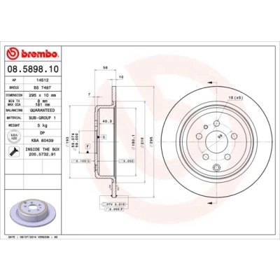 Afbeelding van Brembo Remschijf 08.5898.10
