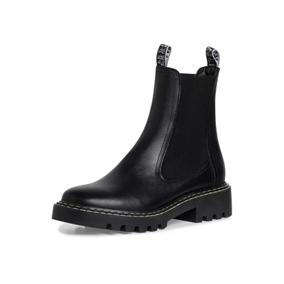 Afbeelding van Tamaris DAMES Enkellaarzen, Vrouwen Enkellaarsjes,verwisselbaar voetbed,laarzen,halve laarzen,bootie,plat,BLACK,42 EU