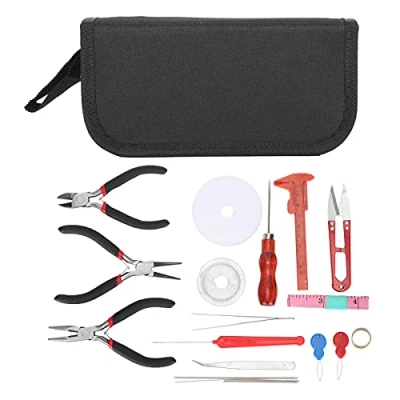 Afbeelding van 22 Stks Sieraden Maken Tool Kit Reparatie Crafting en Fixing Omvatten Tang Cutter Schaar Heerser Naald Draad