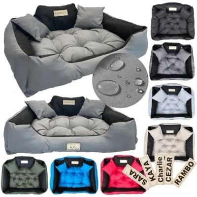 Afbeelding van Kingdog Hondenmand Groot Katten en Hondenbed Buitenmaat 115 x 95 Maat XL Donkergrijs