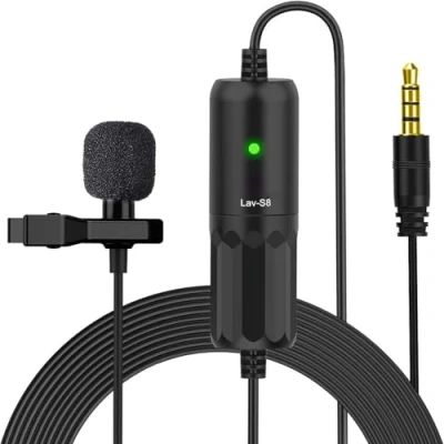 Afbeelding van Moman S8 Lapel microfoon met clip, 8 meter, lavalier microfoon, omnidirectionele condensator, mini clip kabel voor DSLR camera/mobiele