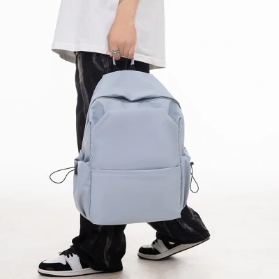Afbeelding van Laptoprugzak voor werk, universiteit, reizen, lichtgewicht rugzakken mannen en vrouwen, sporttas 15,6 inch laptop, blauw, canvas rugzak