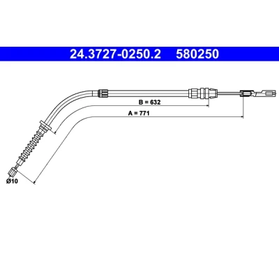 Afbeelding van Ate Handremkabel 24.3727 0250.2