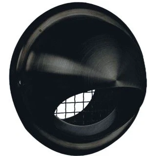 Afbeelding van Bolrooster RVS zwart met terugslagklep 150 mm