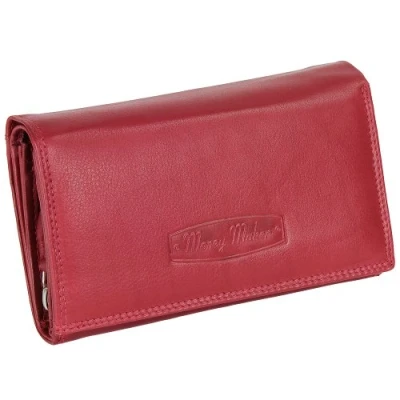 Afbeelding van Ledershop24 dames lederen portemonnee lang verschillende kleuren cadeauset + exclusieve sleutelhanger, rood, Eén maat, Leren damesportemonnee lang, liggend