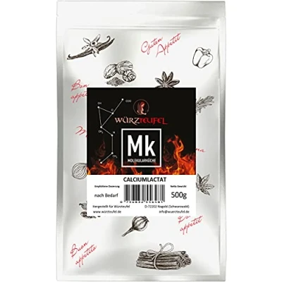 Afbeelding van calciumlacaat, E327. Fijn granulaat. 99,99% zuiver. Voor het versterken van natriumalginaat, pectine. Moleculaire keuken. PE zak 1000 g (1,0 kg)