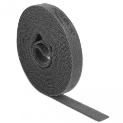 Afbeelding van Delock klittenband op rol L 5 m x B 15 mm grijs