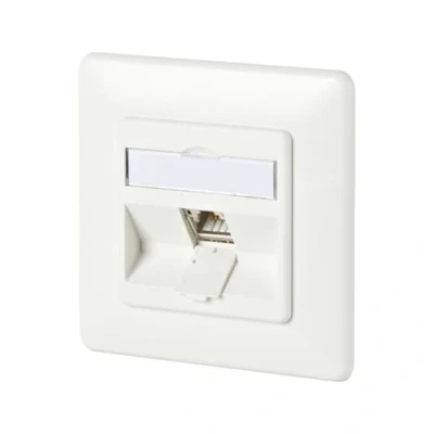 Afbeelding van Metz Connect 130B11D11002 E Netwerkdoos Inbouw (in muur) Inzet met centraalstuk en frame CAT 6A 1 poort Zuiver wit