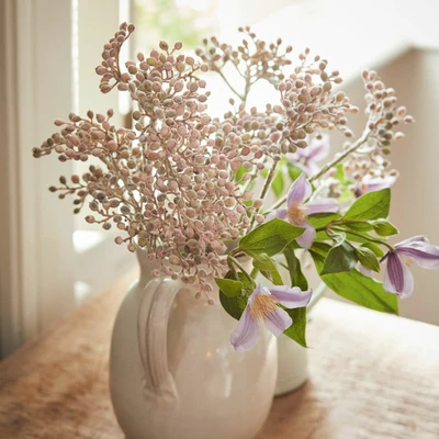 Afbeelding van LOBERON Sierbloem set van 6 Verrettes roze/groen