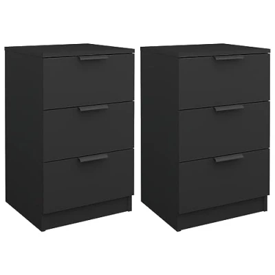 Afbeelding van vidaXL Nachtkastjes 2 st 40x36x65 cm zwart