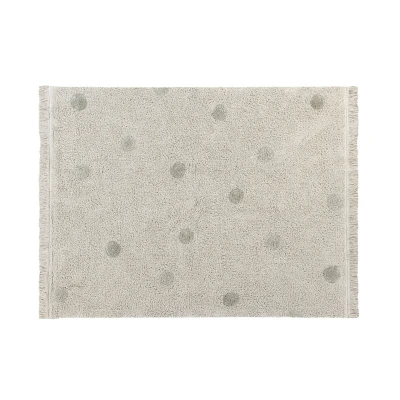 Afbeelding van Lorena Canals Wasbaar Vloerkleed Hippy Dots Natural Olive