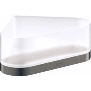 Afbeelding van Grohe selection korf met houder zeepschaal hoekmontage glas metaal hard graphite geborsteld 41038al0